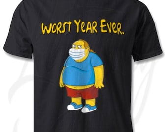 The Simpsons Inspired Comic Book Guy &quot;Worst Year Ever.&quot; T-Shirt | Shirts | Funny T-Shirt | Funny Movie Quote | The SImpsons | Comic Book Guy