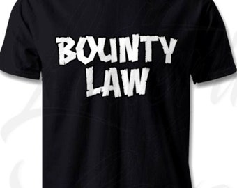 Once Upon a Time In Hollywood &quot;Bounty Law&quot; T-Shirt | Quentin Tarantino | Pulp Fiction | T-shirts | Brad Pitt | Leonardo DiCaprio