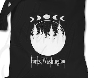 Twilight Inspired "Forks, Washington" Tote Bag | Personalized Tote Bag | Custom Tote Bag | Custom Design Tote | Twlilight | Edward | Jacob
