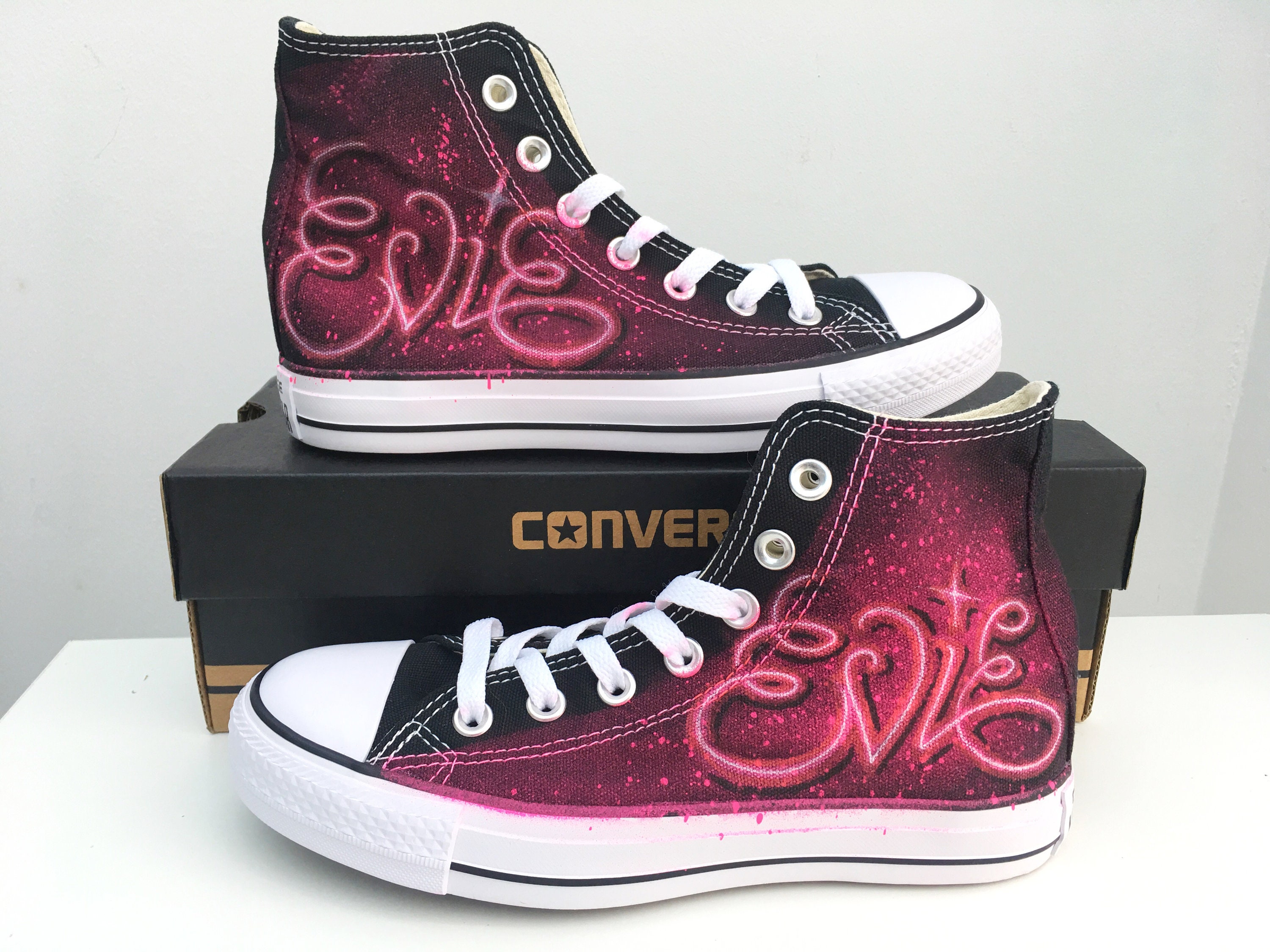 converse neon glitter