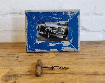 4x6 Reclaimed Timber Photo Frame: Shabby Chic Blue