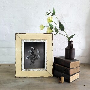 8 x 10 French Country photo frame. Upcycled from authentic reclaimed architectural salvage. Botanical print included.