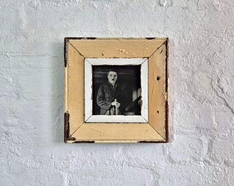 6x6 Shabby Chic Photo Frame: Reclaimed Wood, French Industrial Decor