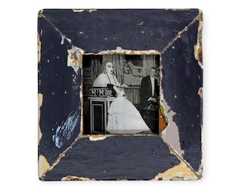 A 4x4 upcycled timber photo frame by Luna Designs. Made from an authentic reclaimed architectural salvage. A unique item.