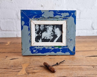 5x7 Shabby Chic vintage photo frame. Made from authentic reclaimed timber, multiple layers of paint and an interesting patina on this piece.