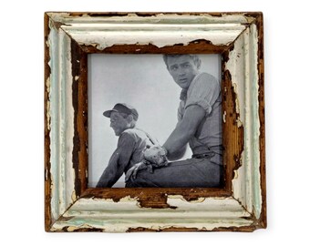 6x6 Chippy Paint Photo Frame: Reclaimed Wood, Shabby Chic Decor