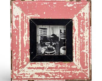4x4 Shabby Chic photo frame. Made from reclaimed timber; multiple layers of chippy paint and carefully preserved patina.
