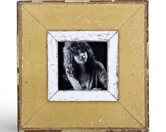 4x4 Shabby Chic Photo Frame: Reclaimed Wood, French Industrial Style