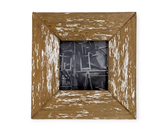 4x4 Upcycled Timber Photo Frame: Reclaimed Wood, Chippy  Paint