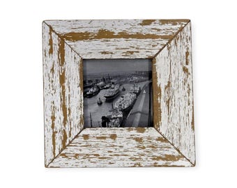 4x4 Upcycled Timber Photo Frame: Reclaimed Wood, Chippy  Paint