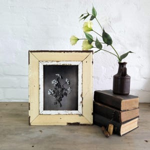 8 x 10 French Country photo frame. Upcycled from authentic reclaimed architectural salvage. Botanical print included.