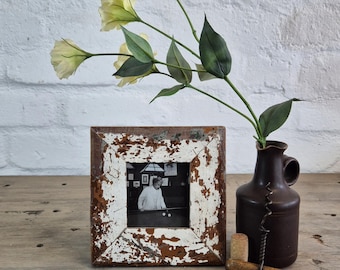 4x4 Upcycled Timber Photo Frame: Reclaimed Wood, Rustic Beach House Decor