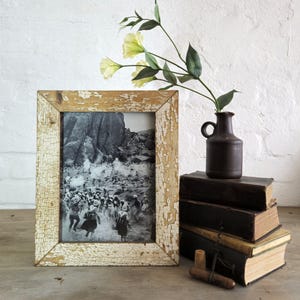 9 x 12 Shabby Chic Photo Frame made from authentic architectural salvage. A unique piece.