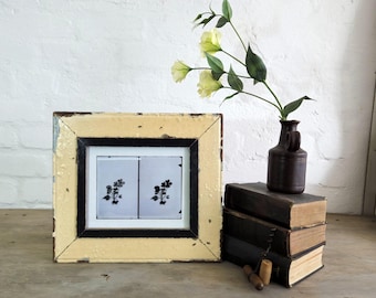 8x10 Upcycled French Country Photo Frame: Reclaimed Wood, Botanical Print