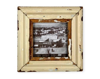5x5 Chippy Paint Photo Frame: Reclaimed Victorian Wood, Shabby Chic style