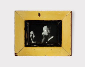 Shabby Chic Photo Frame 5x7: Reclaimed Wood, Mustard Yellow