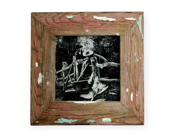 6x6 Chippy Paint Photo Frame: Reclaimed Wood, Shabby Chic