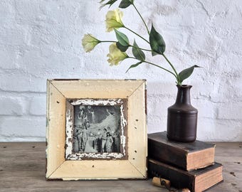 6x6 Shabby Chic Photo Frame: Reclaimed Wood, French Industrial Style