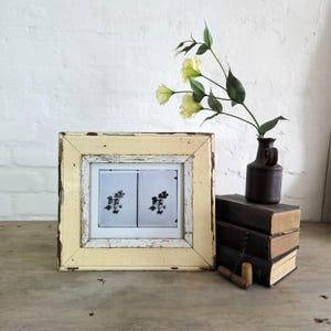 8 x 10 French Country photo frame. Upcycled from authentic reclaimed architectural salvage. Botanical print included.