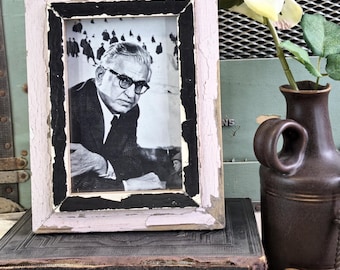 4x6 French industrial vintage photo frame. Made from authentic architectural salvage timber.