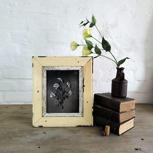 8 x 10 French Country photo frame. Upcycled from authentic reclaimed architectural salvage. Botanical print included.
