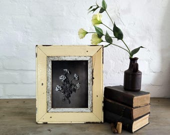 8x10 Upcycled Photo Frame: Reclaimed Wood, Botanical Print