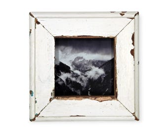 Marco de fotos de 5x5 con pintura desconchada: madera recuperada, estilo Shabby Chic