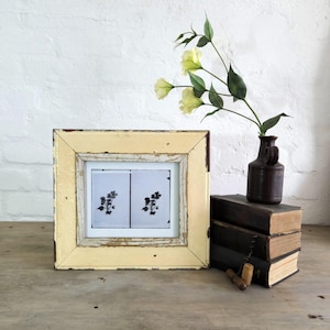 8 x 10 French Country photo frame. Upcycled from authentic reclaimed architectural salvage. Botanical print included.