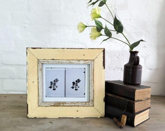 8x10 Upcycled French Country Photo Frame: Reclaimed Wood, Botanical Print