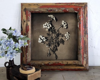 Large French industrial vintage picture frame. Made from authentic architectural salvage timber.