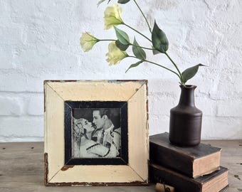 Shabby Chic 6x6 Photo Frame: Reclaimed Wood, French Industrial Decor