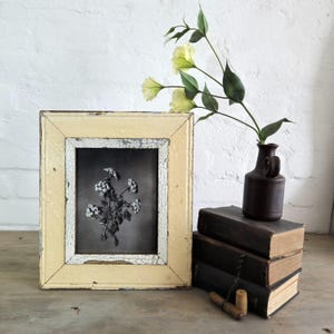 8 x 10 French Country photo frame. Upcycled from authentic reclaimed architectural salvage. Botanical print included.