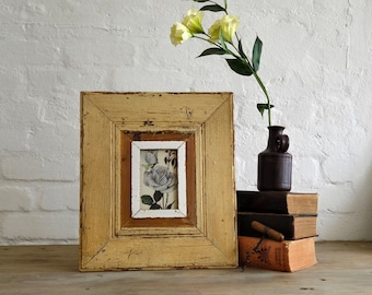 4x6 Shabby chic frame made from authentic reclaimed vintage architectural salvage. 6" wide ceiling board mouldings!