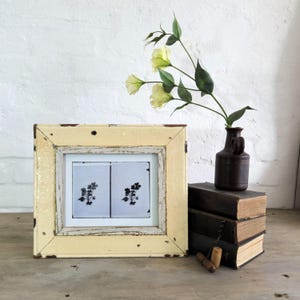 8 x 10 French Country photo frame. Upcycled from authentic reclaimed architectural salvage. Botanical print included.