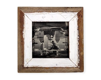 5x5 Chippy Paint Photo Frame: Reclaimed Wood, Shabby Chic style