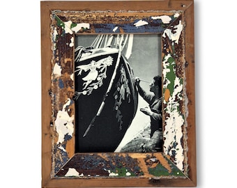 6x8 Shabby Chic Photo Frame: Reclaimed Wood - Luna Designs