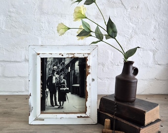 8 x 10 Shabby Chic Photo Frame made from authentic architectural salvage. A unique piece.