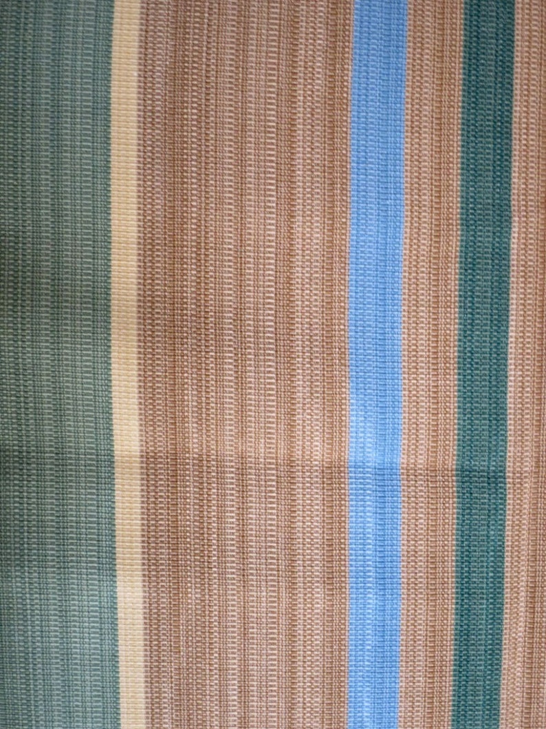 French Classic Upholstery fabric remnant/Blue green brown stripes/ Moire fabric/Canovas fabric/I,5 yardsx50width/sewing projects image 3