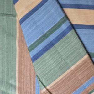 French Classic Upholstery fabric remnant/Blue green brown stripes/ Moire fabric/Canovas fabric/I,5 yardsx50width/sewing projects image 5