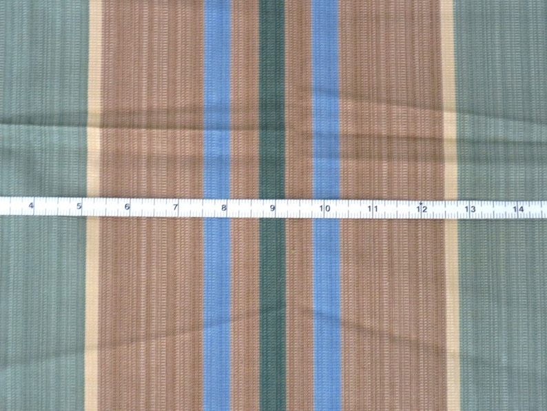 French Classic Upholstery fabric remnant/Blue green brown stripes/ Moire fabric/Canovas fabric/I,5 yardsx50width/sewing projects image 4