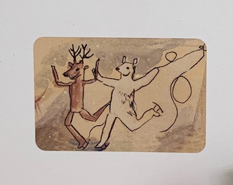 Coded Storm - Paquete de 3 tarjetas de felicitación navideñas - Renny y el oso ártico patinando sobre hielo