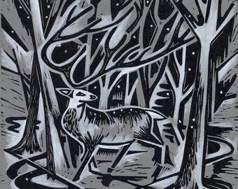 Tormenta codificada - Tarjeta de felicitación - Ciervo de invierno