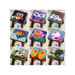 Latch Hook Kits for Kids,DIY Rug Crafts Rainbow Pattern Color Printed Canvas for Beginners Children Gift Crafts for Home Decoration,12&quot;x12&quot;