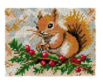 Kit fai da te per tappeti con uncinetto, creazione di tappeti, arazzo stampato a colori, tappeto all'uncinetto, ricamo in filato, festival 52 x 38 cm (20,4 x 14,9 pollici)