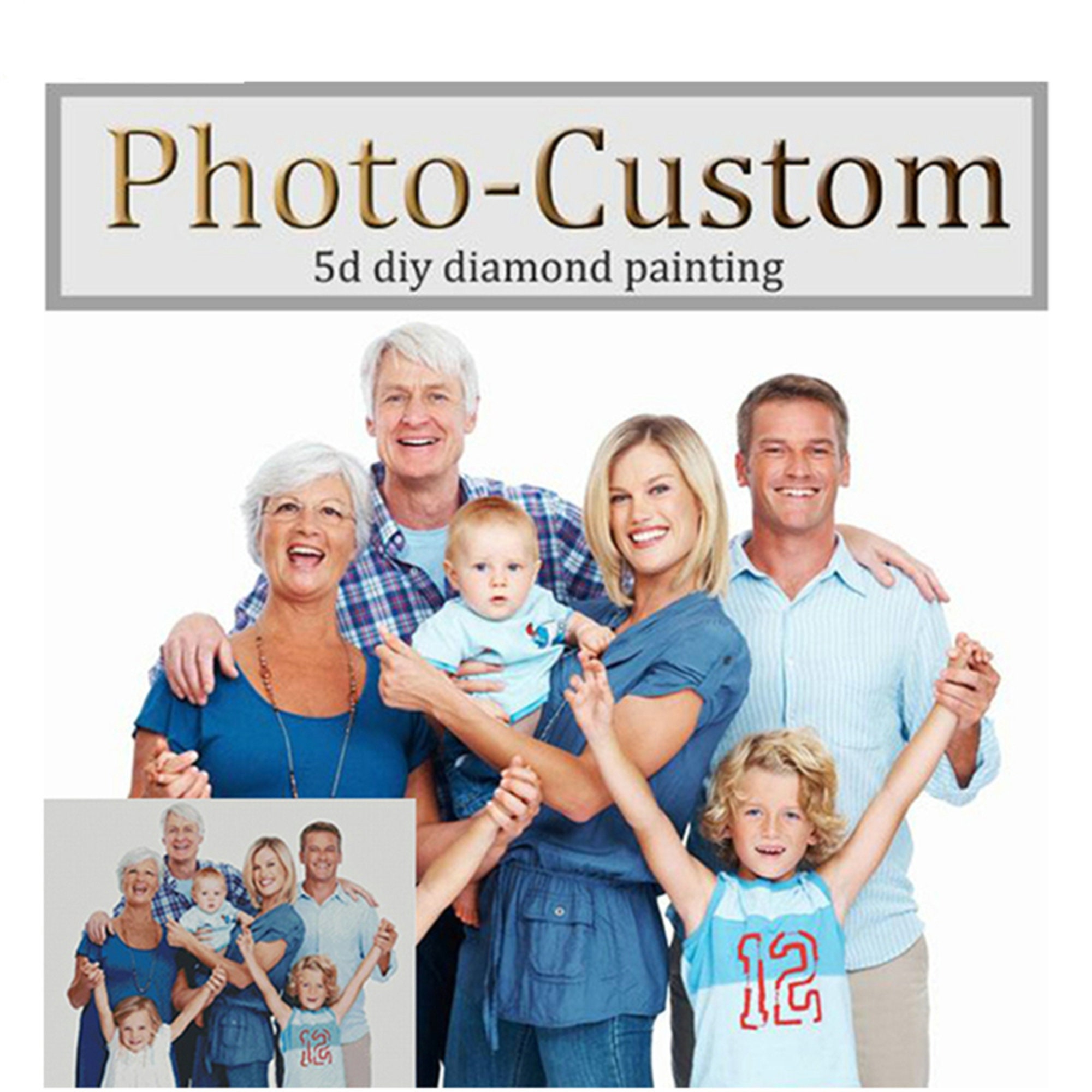 Photo Diamond Painting 5D Full DIY Drill Custom Embroidery Cross Stitch Family Photo Diamond Painting 5D Full DIY Drill Custom Embroidery Cross Stitch Family