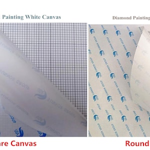 Diamond Painting Tela vuota con colla Tela rotonda/quadrata Griglia vuota Tela vuota per il tuo design personalizzato privato