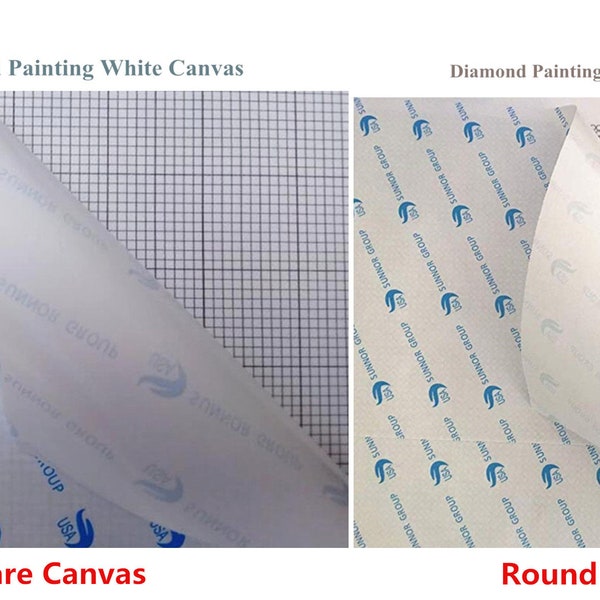 Diamond Painting Empty Canvas with Glue Canvas Round/Square Blank Grid Canvas Empty for Your Private Customized Design