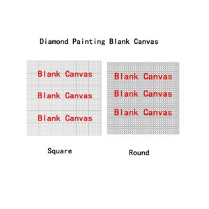 Diamond Painting Blank Canvas,Blank Grid Canvas Embroidery Canvas with Glue Canvas Round/Square Markings Grid Adhesive Accessories.