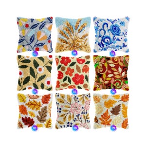 Op de afbeelding: Negen verschillende kussenontwerpen met verschillende bloem- en natuur geïnspireerde patronen. De kussens zijn gemaakt van een pluche, textuurrijk materiaal en zijn perfect om elke kamer een vleugje kleur en persoonlijkheid te geven.