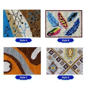 DIY Latch Hook Rug Kits, Rug Making, Color Printed Tapestry, Crochet Carpet Rug Yarn Embroidery for Festival
